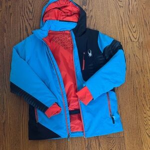 Spyder Kids Blue and Black Puffer Jacket